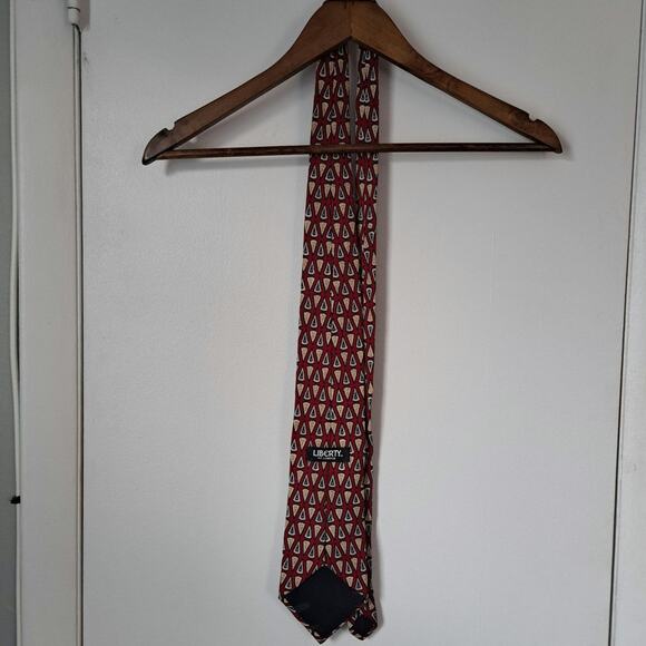 Liberty of London Silk NeckTie. Red - Picture 4 of 6